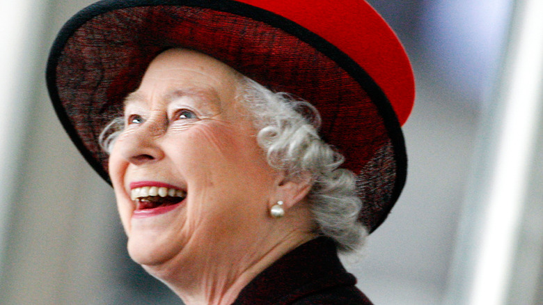 Queen Elizabeth smiling in London