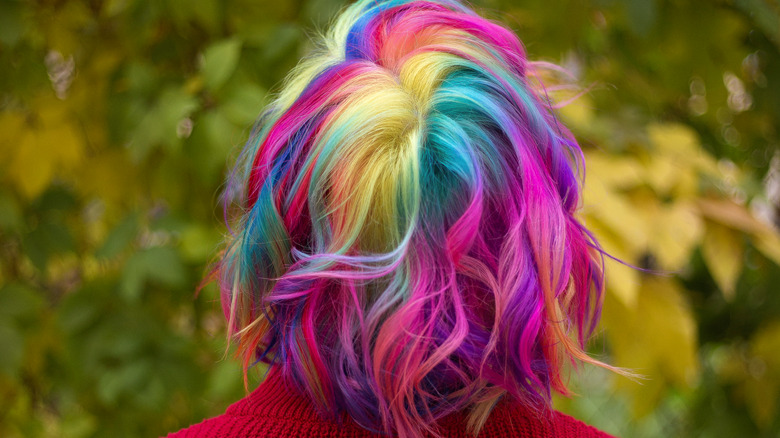 Short rainbow hair