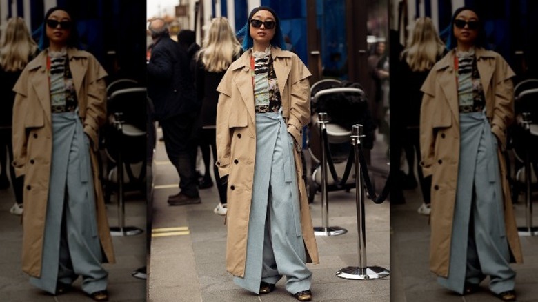 Woman in trench coat