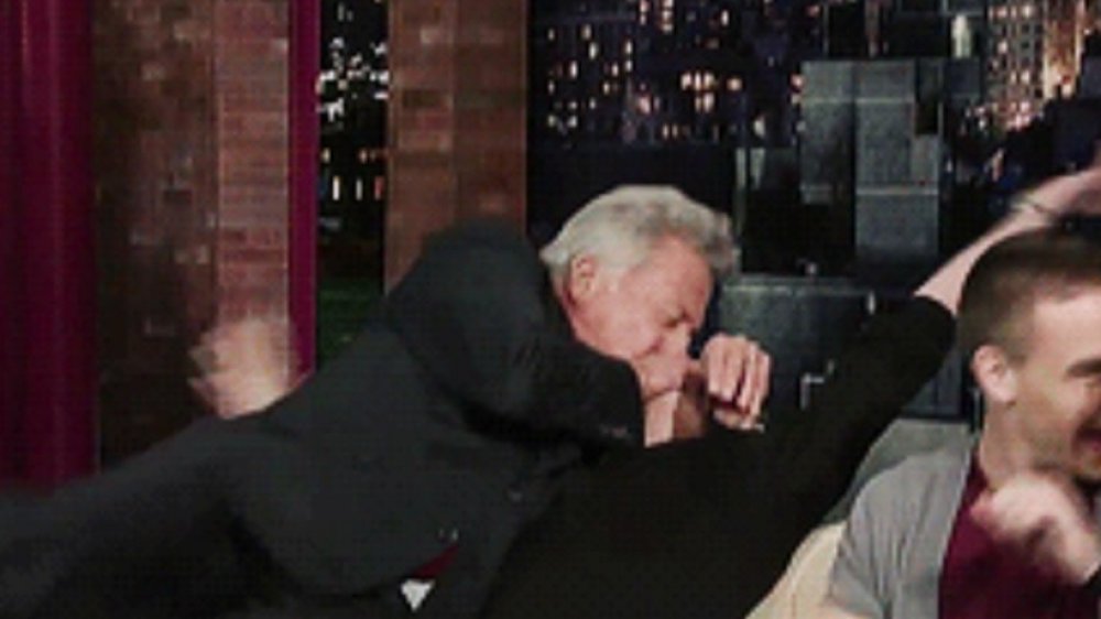 Niall Horan and Dustin Hoffman kissing on live TV