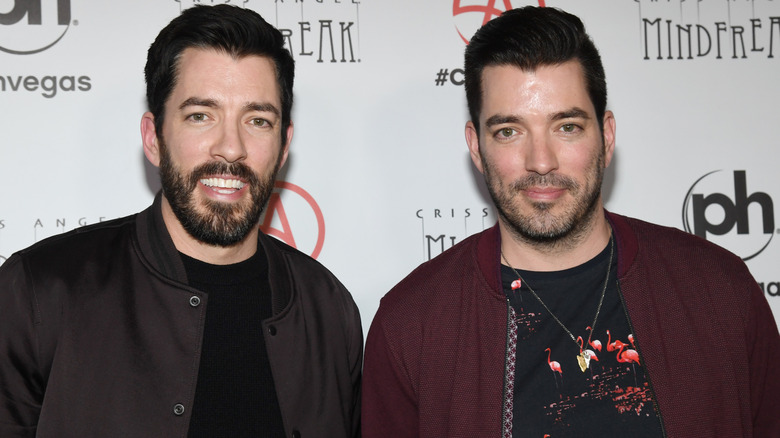 Drew and Jonathan Scott at the 2019 grand opening of "Criss Angel MINDFREAK"