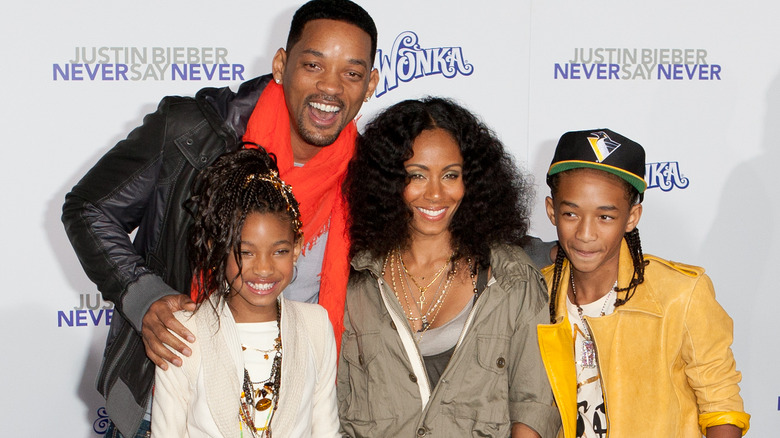 Will Smith and his family Jada Pinkett Smith, Jaden Smith and Willow Smith at an event