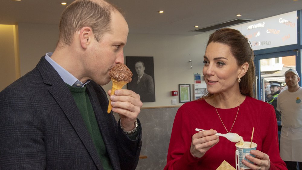 William and Kate eating ice cream