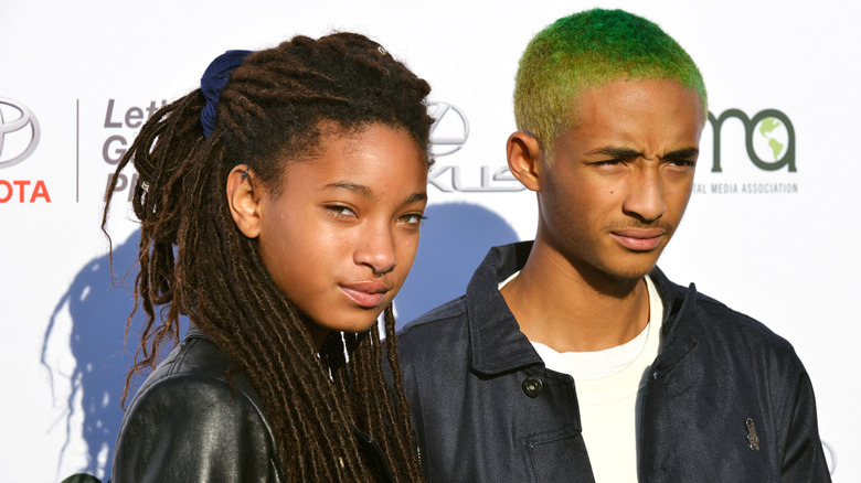 Willow Smith and Jaden Smith posing on red carpet