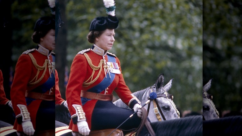 Queen Elizabeth riding horse Trooping the Colour