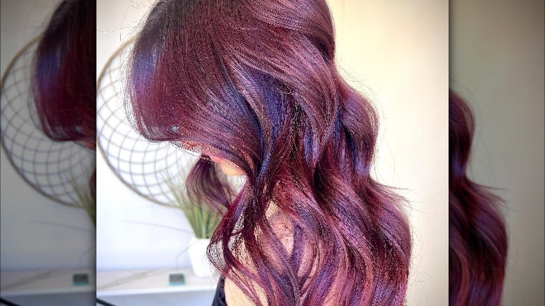 Cherry wine hair with violet