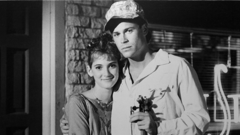 Rob Lowe, Winona Ryder on set