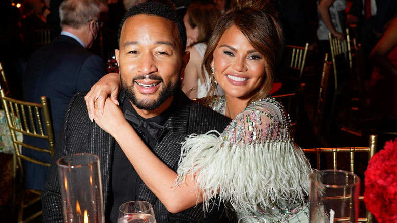 Chrissy Teigen and John Legend all dressed up