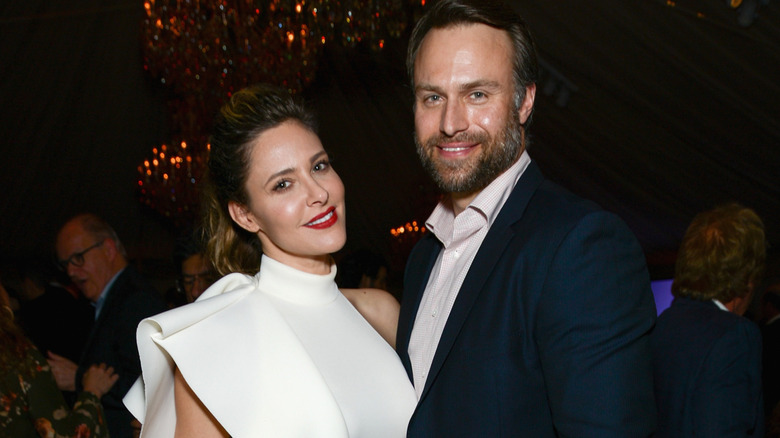 Jill Wagner smiles with David Lemanowicz at a Hallmark event