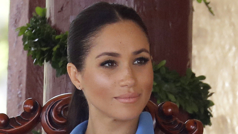 Meghan Markle looking thoughtful