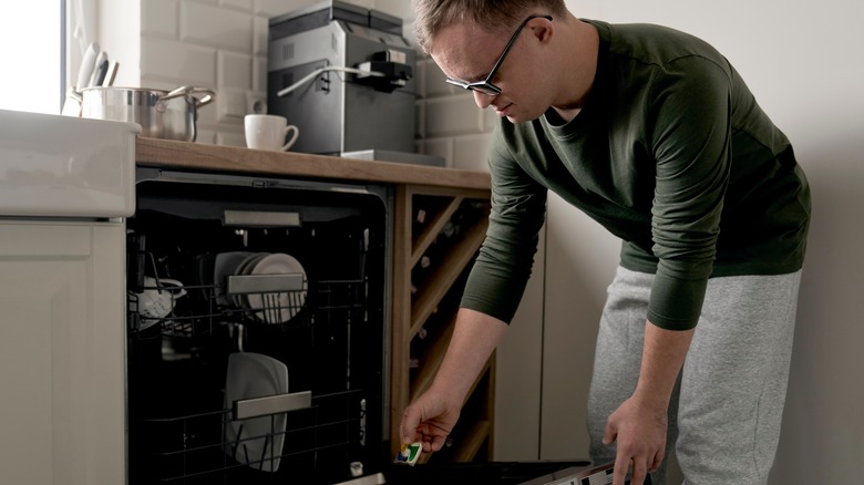 Man doing laundry