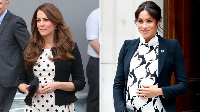 Kate Middleton and Meghan Markle at events