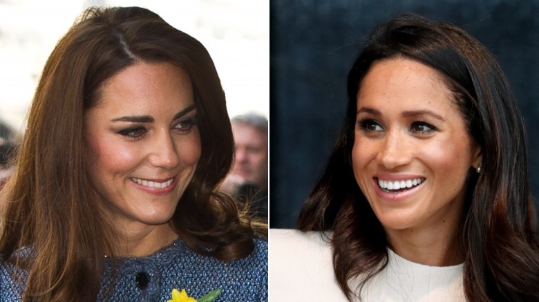 Kate Middleton and Meghan Markle at events