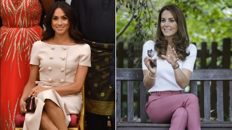 Meghan Markle and Kate Middleton at events 