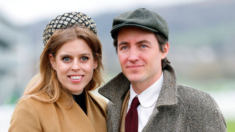 Princess Beatrice smiling with Edoardo Mapelli Mozzi