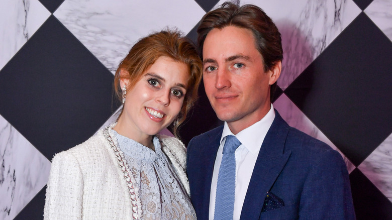 Prince Beatrice smiles next to her husband, Edoardo Mapelli Mozzi