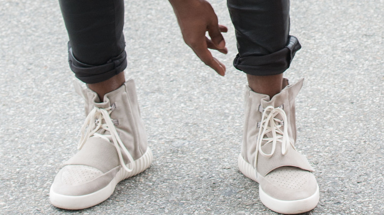 Kanye West in Adidas Yeezys