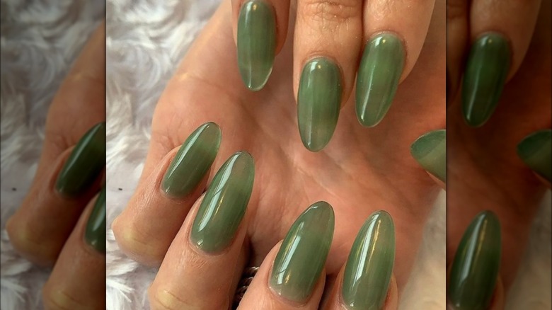 Green jelly nails