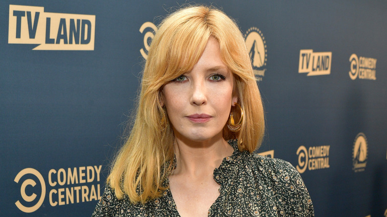 Kelly Reilly looking straight at the camera