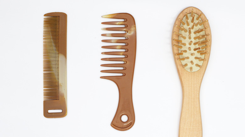 Assortment of combs and a brush