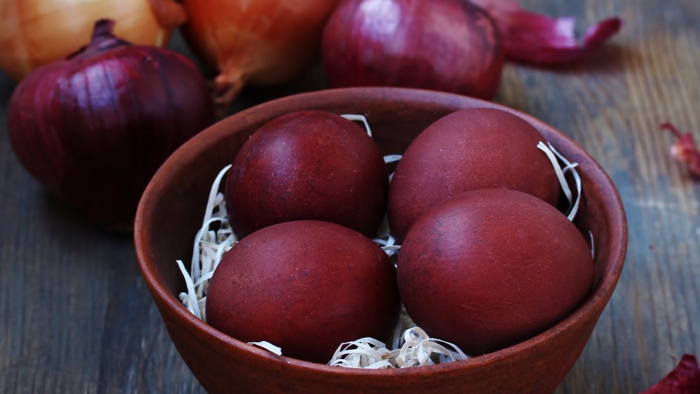 Onion-dyed eggs