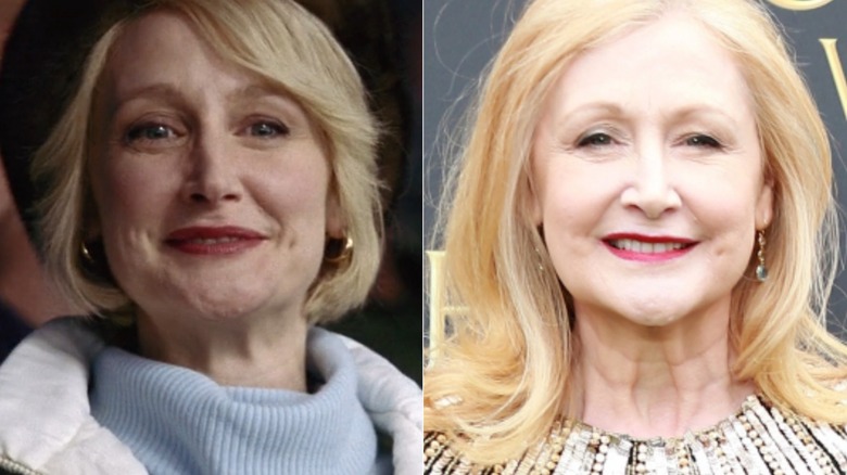 Split image of Patricia Clarkson in Miracle and in 2024