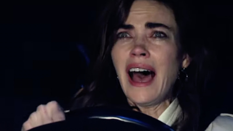 Amelia Heinle Victoria behind the wheel in a scene from The Young and the Restless