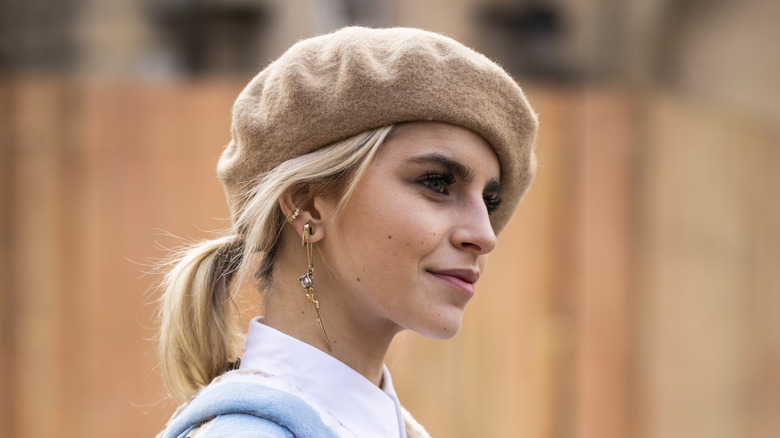 Model wearing beret