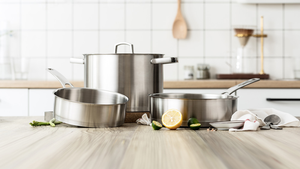 Stainless steel pots and pans