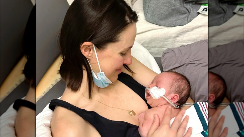 Kaitlin Vilasuso holding Lucy Vilasuso