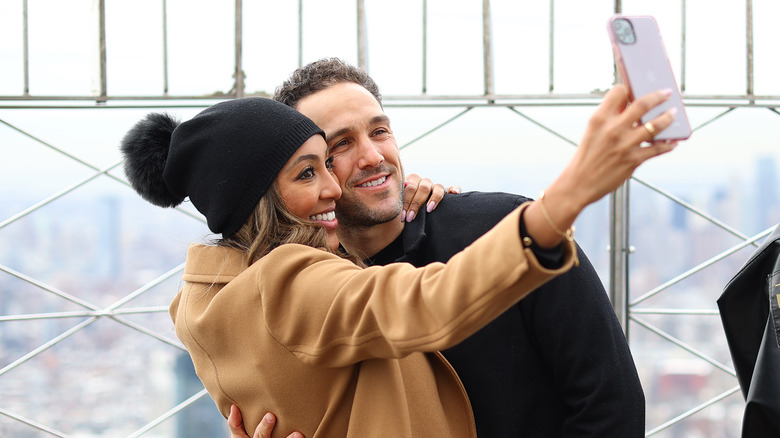 Tayshia Adams and Zac Clark taking a selfie