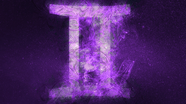 Purple Gemini astrological symbol