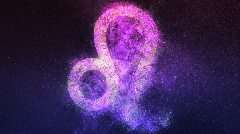 Purple Leo astrological symbol