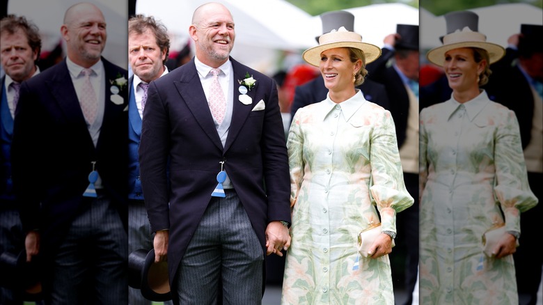 Mike and Zara Tindall holding hands