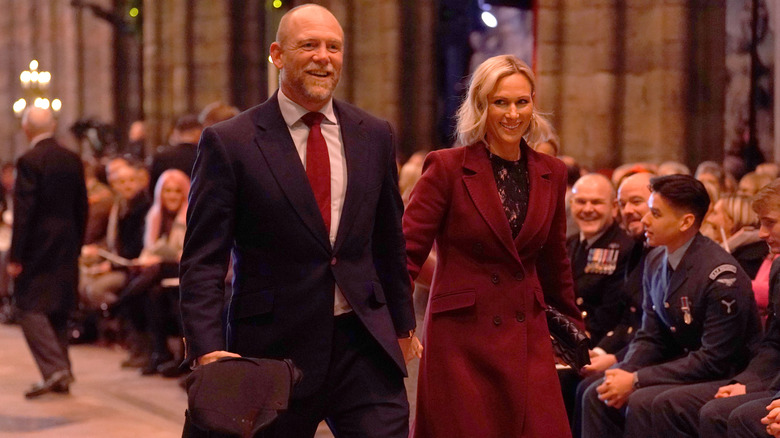 Mike and Zara Tindall smiling