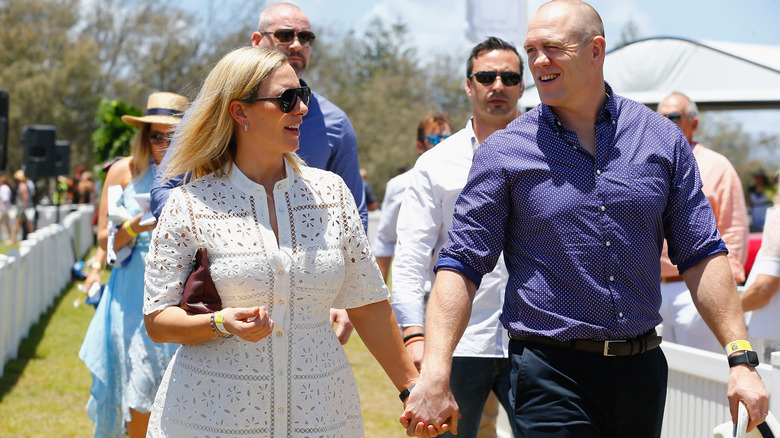 Zara and Mike Tindall holding hands