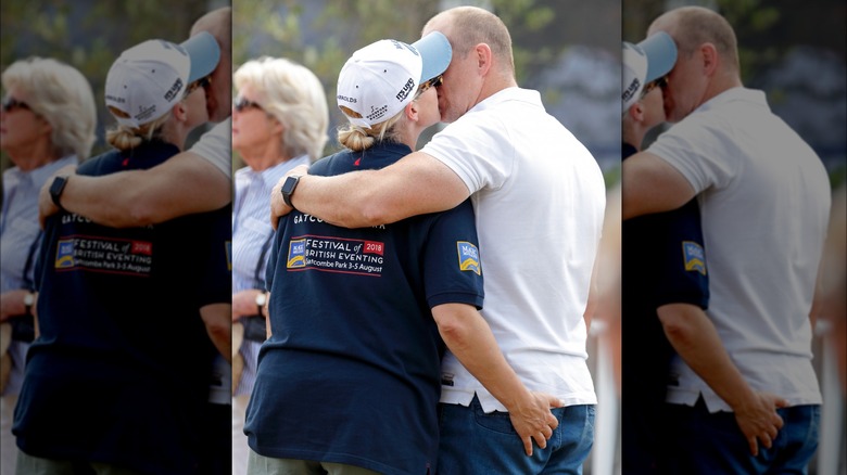 Zara and Mike Tindall kissing