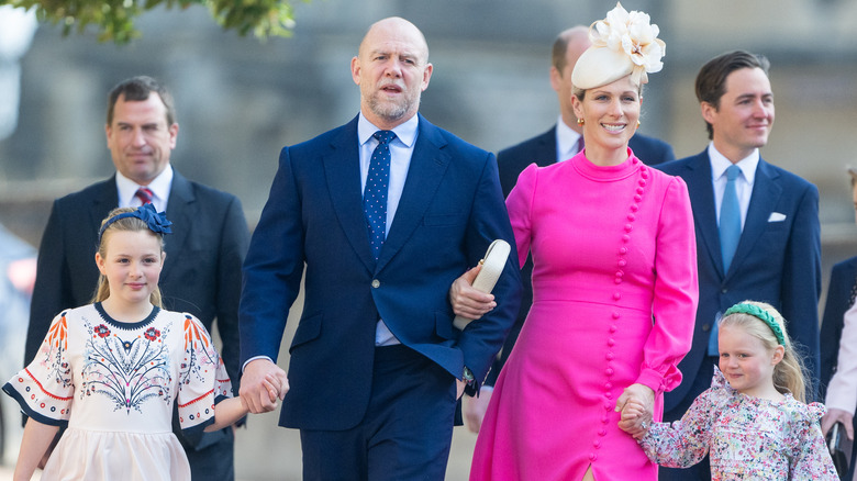 Mike and Zara Tindall with their daughters