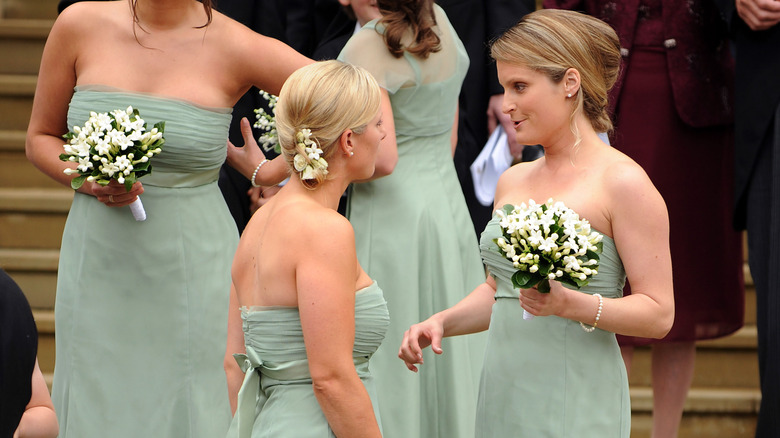 Zara Tindall & bridesmaids at Peter Phillips' wedding