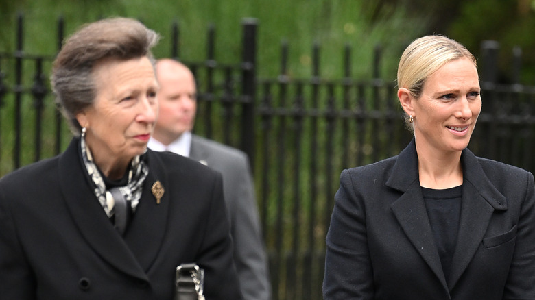 Zara Tindall and Princess Anne smiling