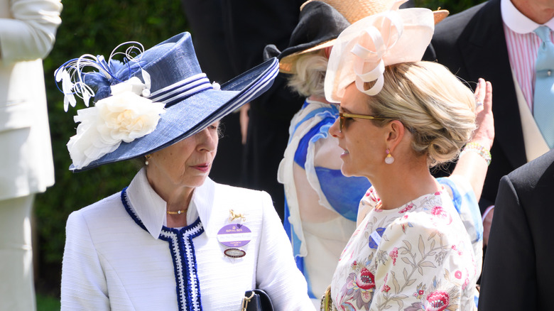 Princess Anne and Zara Tindall talking