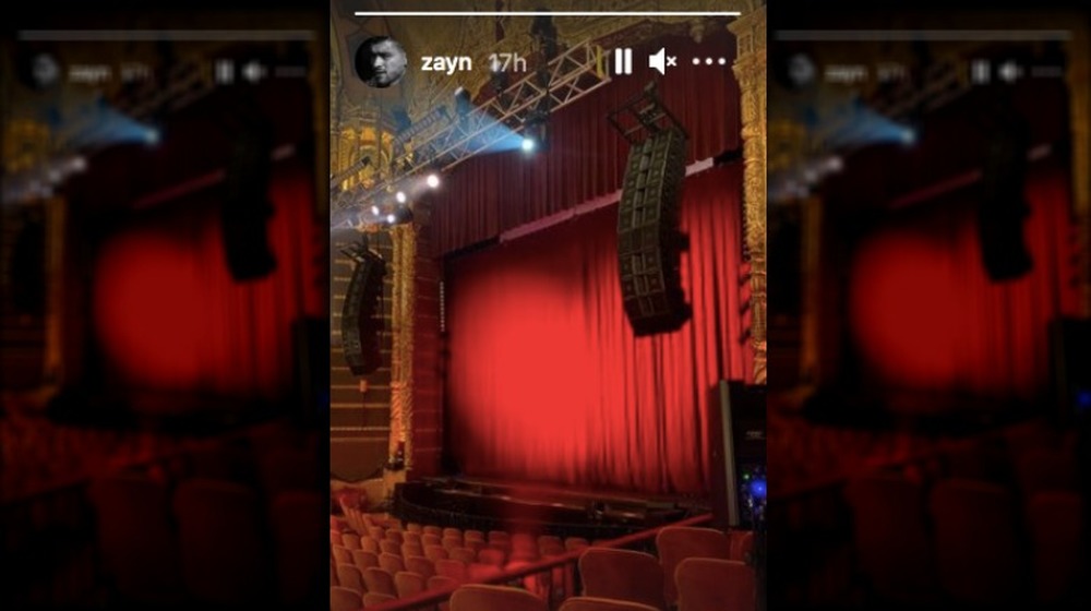 Zayn Malik, Instagram Story, theater tease