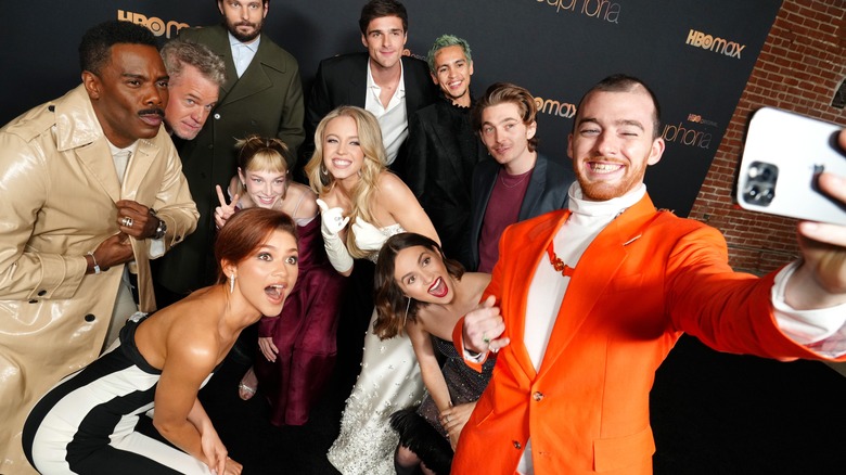 Angus Cloud and cast members from Euphoria