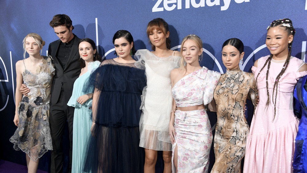 Zendaya with her Euphoria castmates