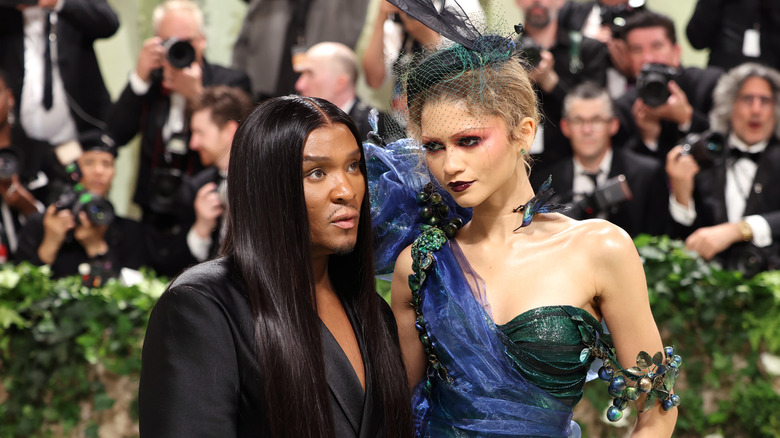 Zendaya and Law Roach posing Met Gala